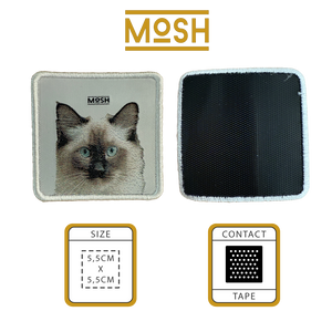 Parche Cachorro Gato Balinés Mosh: Elegancia y Comunicación