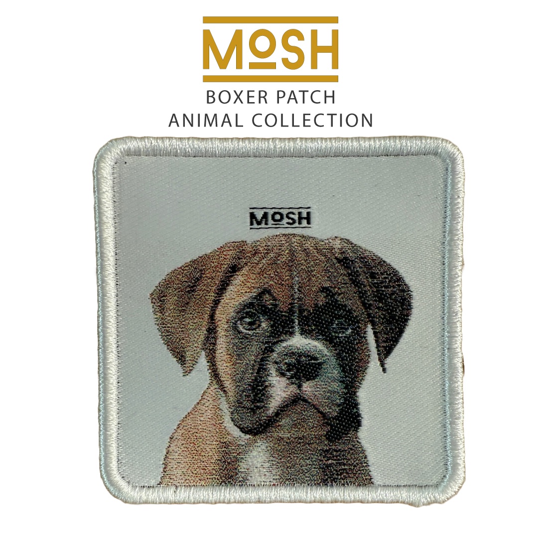 Parche cachorro Boxer Mosh: Fuerza y Coraje para tu Gorra Valentina